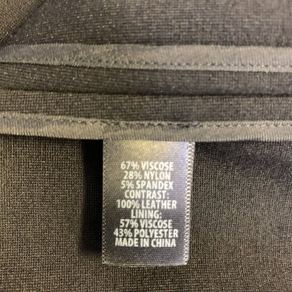 NWT St. John Black Leather Collar & Trim Blazer Size 18 - Picture 6 of 8